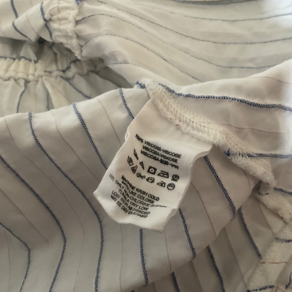 FREE PEOPLE Women's Double Breasted Blazer Jacket Size S white pinstriped - Picture 10 of 11